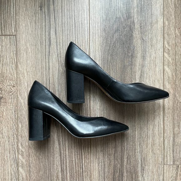 1.State Black Leather Block Heel Pumps | 5 - Picture 11 of 11